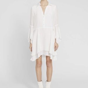 Alice + Olivia Priscilla white button down mini dress size 2